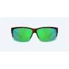Costa Cut Sunglasses Matte Tortuga Fade Frame Green Mirror Polarized Polycarbonate Lense