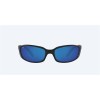 Costa Brine Readers Sunglasses Matte Black Frame Blue Mirror Polarized Polycarbonate Lense