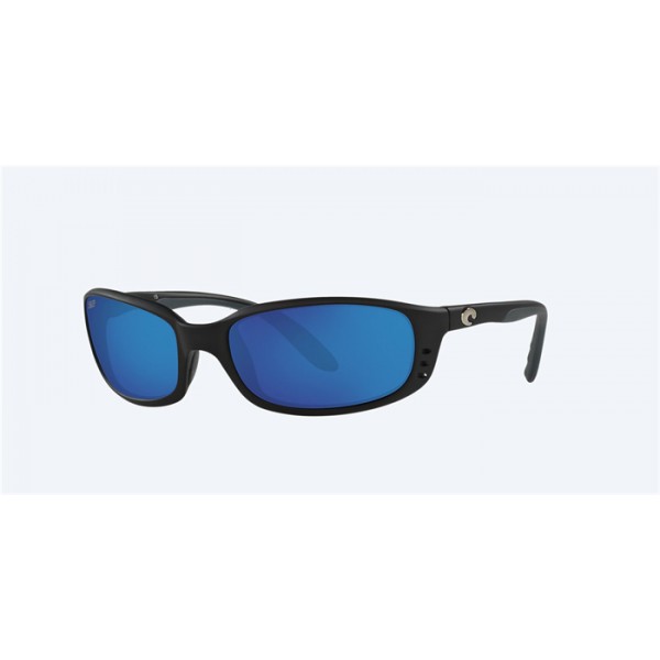 Costa Brine Readers Sunglasses Matte Black Frame Blue Mirror Polarized Polycarbonate Lense