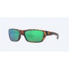 Costa Whitetip Sunglasses Retro Tortoise Frame Green Mirror Polarized Glass Lense