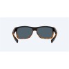 Costa Half Moon Sunglasses Black/Shiny Tort Frame Gray Polarized Polycarbonate Lense