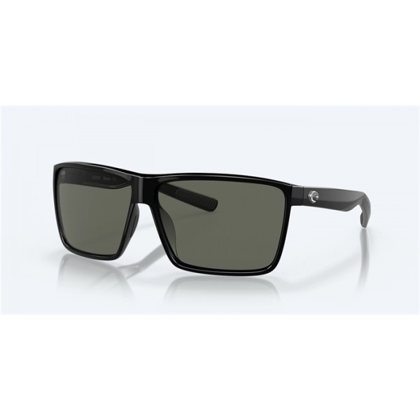 Costa Rincon Sunglasses Shiny Black Frame Gray Polarized Glass Lense