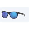 Costa Aransas Sunglasses Matte Black Frame Blue Mirror Polarized Glass Lense