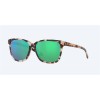 Costa May Sunglasses Shiny Tiger Cowrie Frame Green Mirror Polarized Glass Lense