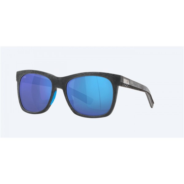 Costa Caldera Sunglasses Net Gray With Blue Rubber Frame Blue Mirror Polarized Glass Lense