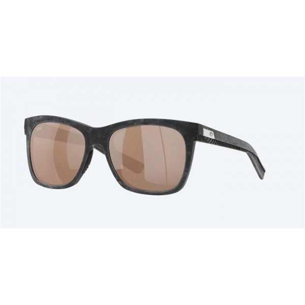 Costa Caldera Sunglasses Net Gray With Gray Rubber Frame Copper Silver Mirror Polarized Glass Lense