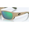 Costa Tuna Alley Sunglasses Matte Sand Frame Green Mirror Polarized Glass Lense