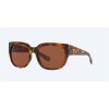 Costa Waterwoman Sunglasses Shiny Palm Tortoise Frame Copper Polarized Polycarbonate Lense