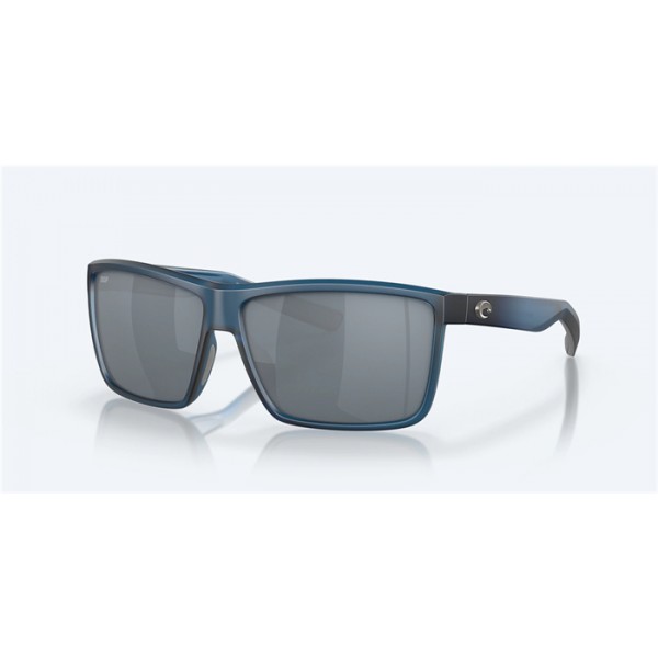 Costa Rinconcito Sunglasses Matte Atlantic Blue Frame Gray Silver Mirror Polarized Polycarbonate Lense
