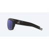 Costa Broadbill Sunglasses Matte Black Frame Blue Mirror Polarized Glass Lense