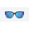 Costa Waterwoman Sunglasses Shiny Wahoo Frame Blue Mirror Polarized Glass Lense