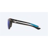 Costa Cheeca Sunglasses Shiny Black Frame Blue Mirror Polarized Glass Lense