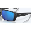 Costa Diego Sunglasses Matte Black Frame Blue Mirror Polarized Glass Lense