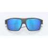 Costa Diego Sunglasses Matte Gray Frame Blue Mirror Polarized Glass Lense