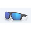 Costa Diego Sunglasses Matte Gray Frame Blue Mirror Polarized Glass Lense