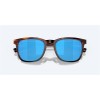 Costa Sullivan Sunglasses Matte Tortoise Frame Blue Mirror Polarized Glass Lense