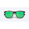Costa Diego Sunglasses Matte Tortoise Frame Green Mirror Polarized Glass Lense