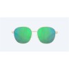 Costa Egret Sunglasses Shiny Gold Frame Green Mirror Polarized Glass Lense