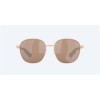 Costa Egret Sunglasses Brushed Rose Gold Frame Copper Silver Mirror Polarized Glass Lense