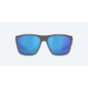 Costa Ferg Sunglasses Shiny Gray Frame Blue Mirror Polarized Glass Lense