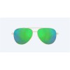Costa Peli Sunglasses Brushed Gold Frame Green Mirror Polarized Polycarbonate Lense