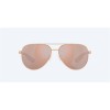 Costa Peli Sunglasses Shiny Rose Gold Frame Copper Silver Mirror Polarized Polycarbonate Lense