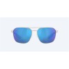 Costa Wader Sunglasses Brushed Silver Frame Blue Mirror Polarized Glass Lense