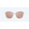 Costa Paloma Sunglasses Brushed Rose Gold Frame Copper Silver Mirror Polarized Polycarbonate Lense