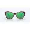Costa Maya Sunglasses Shiny Coral Tortoise Frame Green Mirror Polarized Glass Lense