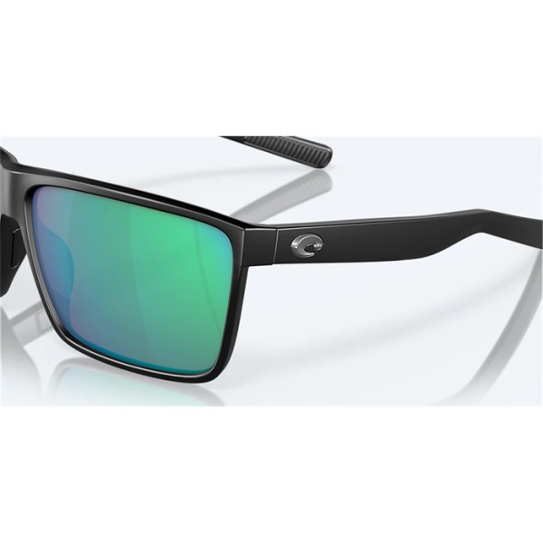 Costa Rincon Sunglasses Black Frame Green Mirror Polarized Glass Lense
