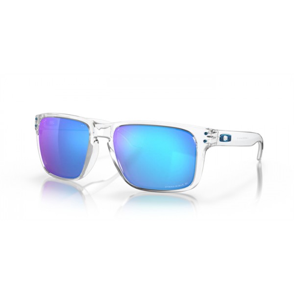 Oakley Holbrook XL Sunglasses Polished Clear Frame Prizm Sapphire Polarized Lense
