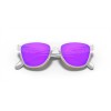 Oakley Frogskins XS Sunglasses Polished Clear Frame Prizm Violet Lense