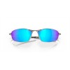Oakley Whisker Sunglasses Satin Chrome Frame Prizm Sapphire Polarized Lense