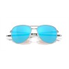 Oakley Contrail Sunglasses Satin Chrome Frame Prizm Sapphire Lense
