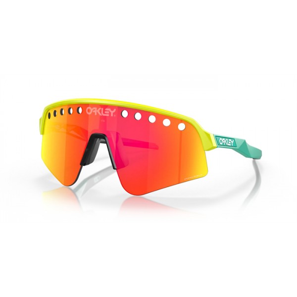 Oakley Sutro Lite Sweep Sunglasses Tennis Ball Yellow Frame Prizm Ruby Lense