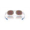 Oakley Plazma Sunglasses Matte White Frame Prizm Sapphire Lense