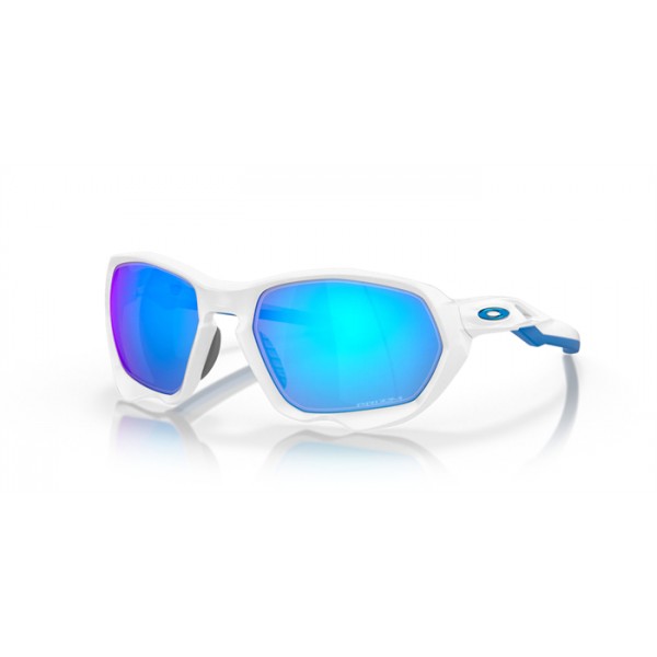 Oakley Plazma Sunglasses Matte White Frame Prizm Sapphire Lense