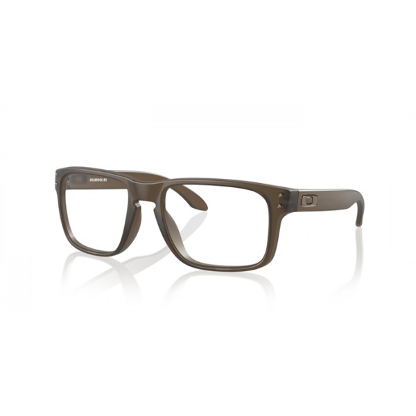 Oakley Holbrook Sunglasses Satin Brown Smoke Frame Clear Lense