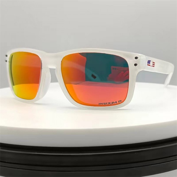 Oakley Holbrook Sunglasses Transparent Rubber Frame Orange Polarized Lense
