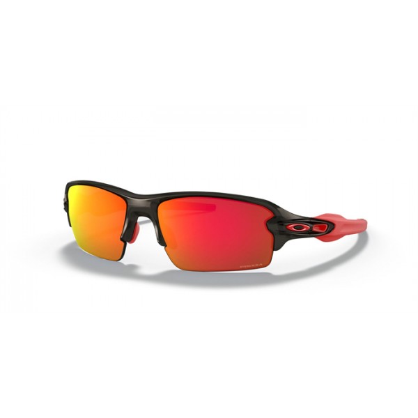 Oakley Flak 2.0 Low Bridge Fit Sunglasses Grey Smoke Frame Prizm Ruby Lens