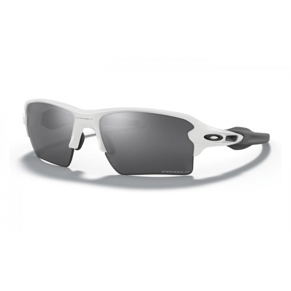 Oakley Flak 2.0 Xl Sunglasses Polished White Black Frame Prizm Black Polarized Lens
