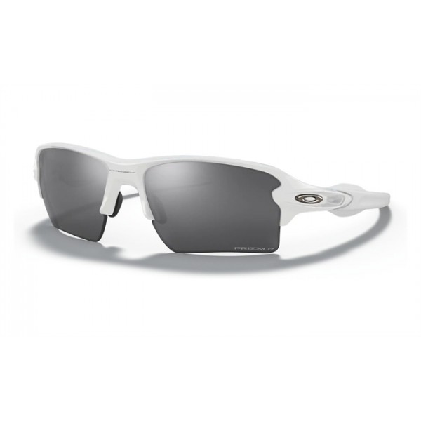 Oakley Flak 2.0 Xl Sunglasses Polished White Frame Prizm Black Polarized Lens