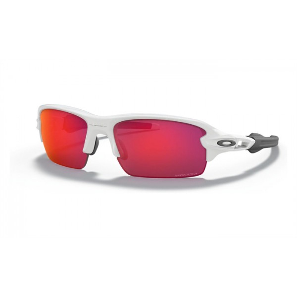 Oakley Flak Xs Youth Fit Sunglasses Polished White Frame Prizm Field Lens