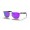 Oakley Frogskins Frogskins 35th Anniversary Low Bridge Fit Sunglasses Polished Clear Frame Prizm Violet Lens