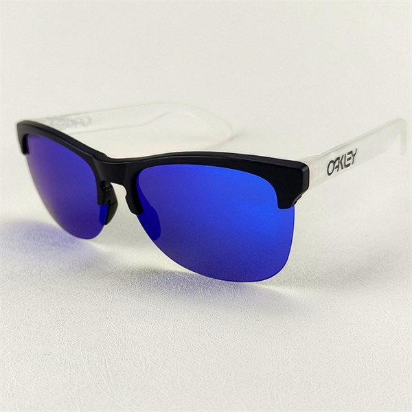 Oakley Frogskins Sunglasses Clear Black Frame Prizm Blue Lense