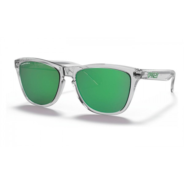 Oakley Frogskins Sunglasses Crystal Clear Frame Prizm Jade Lens