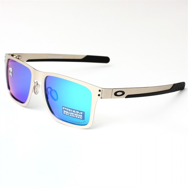 Oakley Holbrook Metal Sunglasses Gold Frame Blue Lense