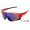 Oakley Jawbreaker Sunglasses red black frame deep blue lens