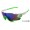 Oakley Jawbreaker Sunglasses white green frame blue lens