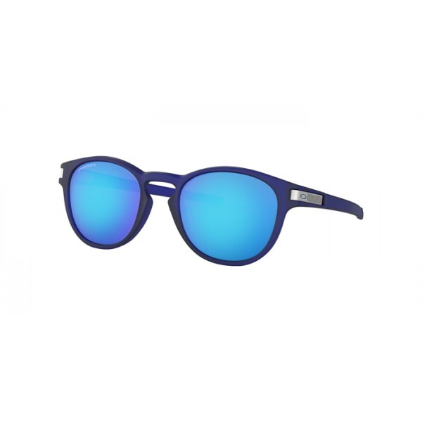 Oakley Latch Low Bridge Fit Grid Collection Sunglasses Matte Translucent Blue Frame Prizm Sapphire Lens